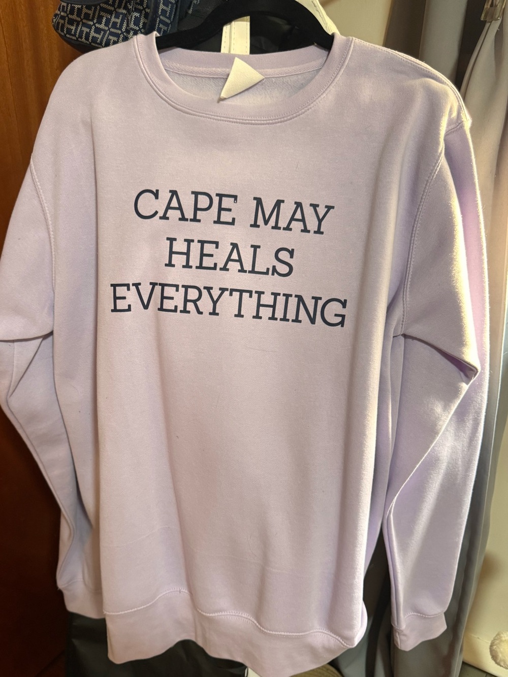 CO Lilac Crewneck Sweatshirt with Navy Print